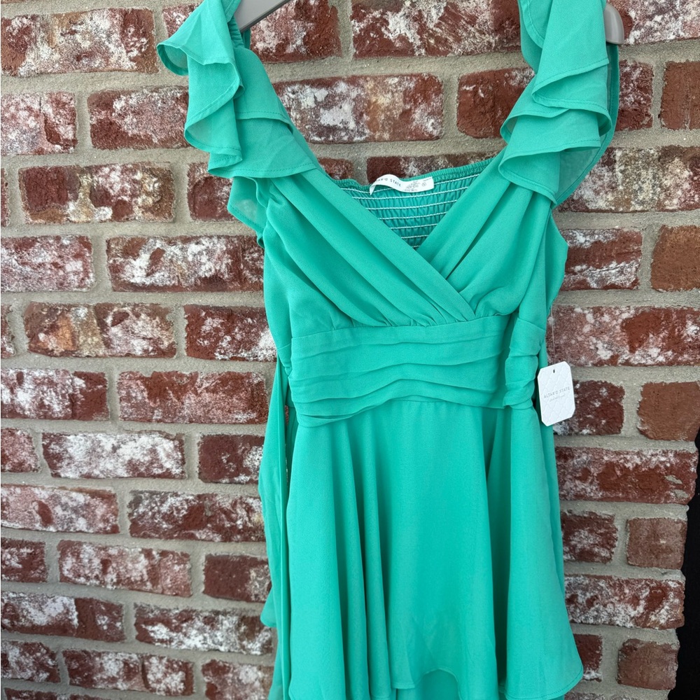 Altar'd State Vibrant Green Mini Dress